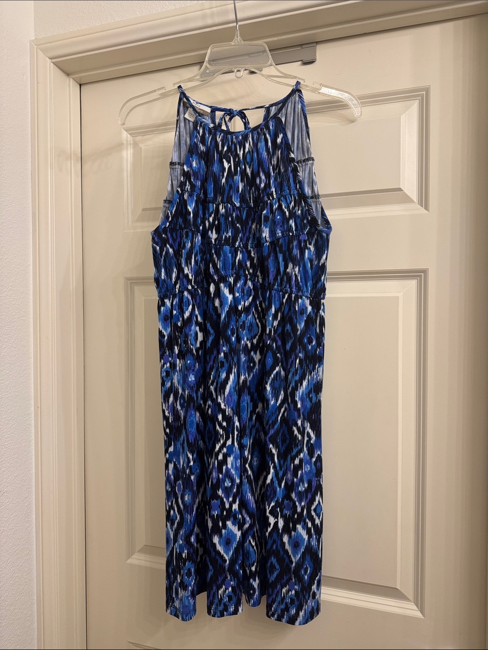 Boston Proper Muse Blue Ikat Halter Dress size 8